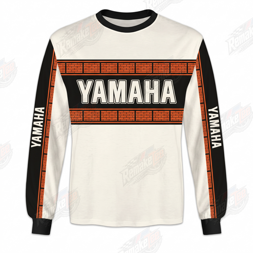 Yamaha Orange Black Heritage vintage VMX racing jersey - front product view