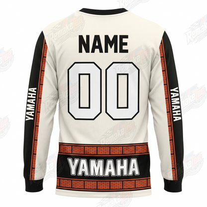 Yamaha Orange Black Heritage vintage VMX racing jersey - back product view