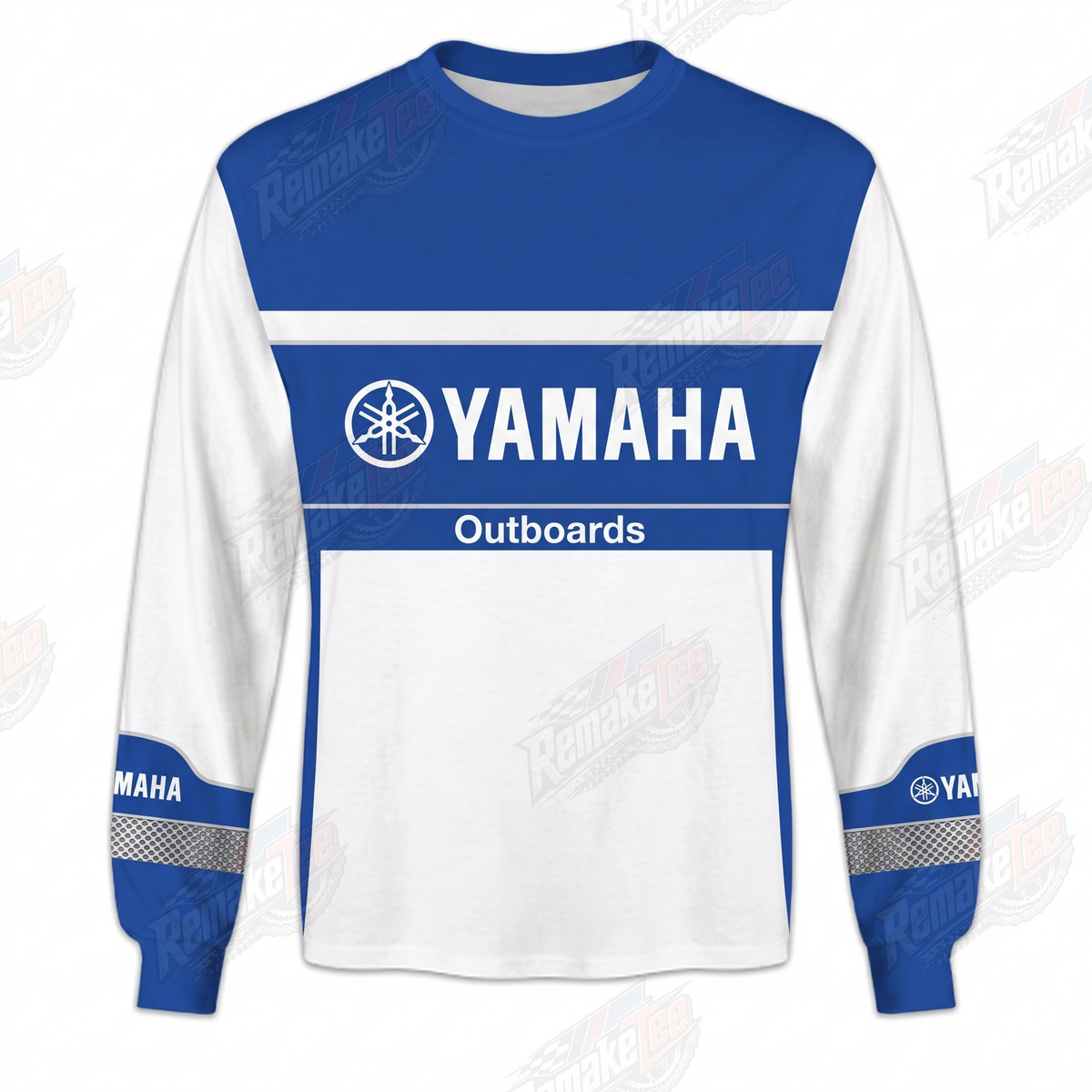 Yamaha Outboards Blue White vintage VMX racing jersey - front product view