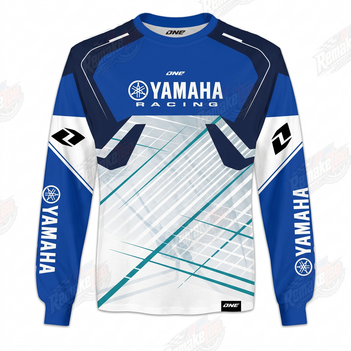Yamaha Racing Blue Aqua vintage VMX racing jersey - front product view