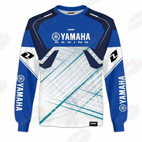 Yamaha Racing Blue Aqua vintage VMX racing jersey - front product view