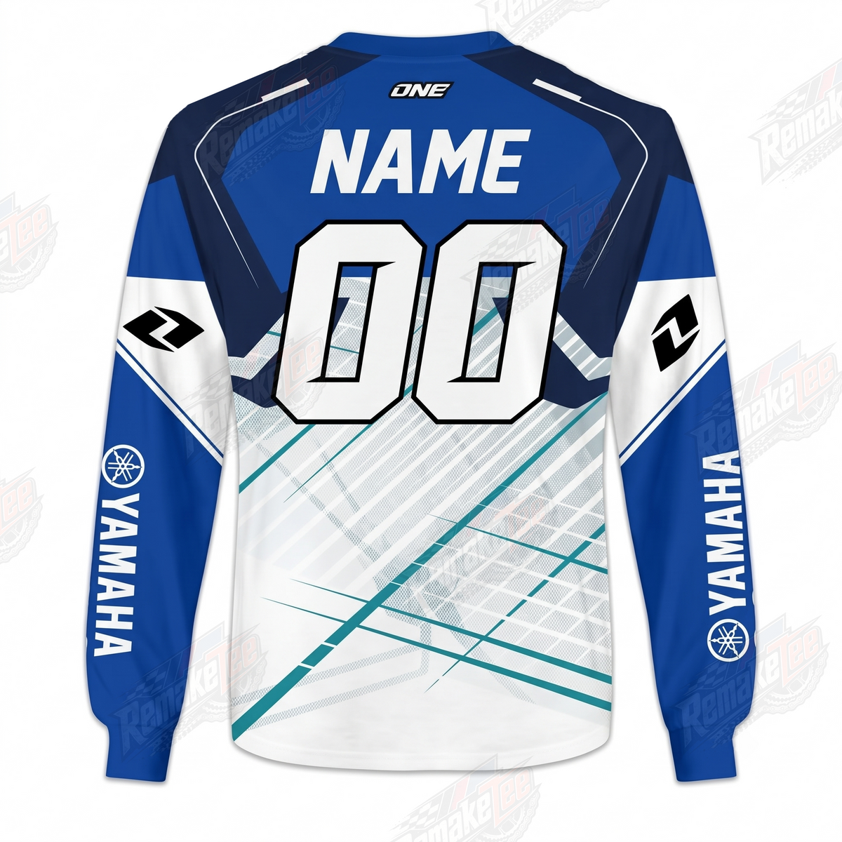Yamaha Racing Blue Aqua vintage VMX racing jersey - back product view