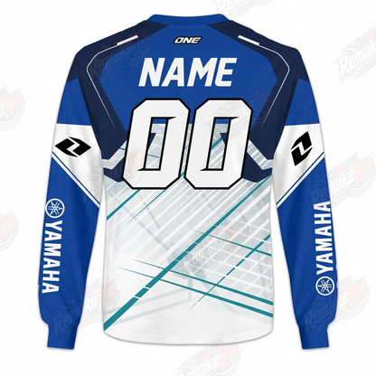 Yamaha Racing Blue Aqua vintage VMX racing jersey - back product view