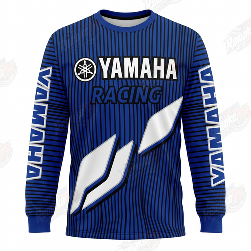 Yamaha Racing Navy Pinstripe vintage VMX racing jersey - front product view
