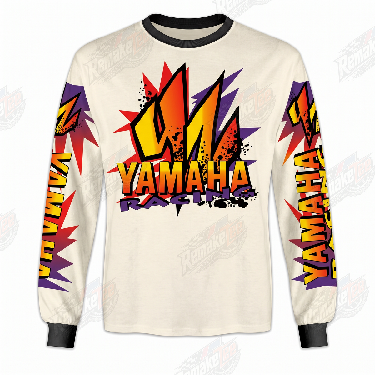 Yamaha Racing Neon Splash Purple Orange vintage VMX racing jersey - front view
