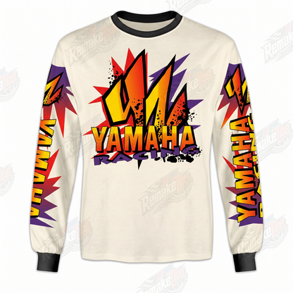 Yamaha Racing Neon Splash Purple Orange vintage VMX racing jersey - front view