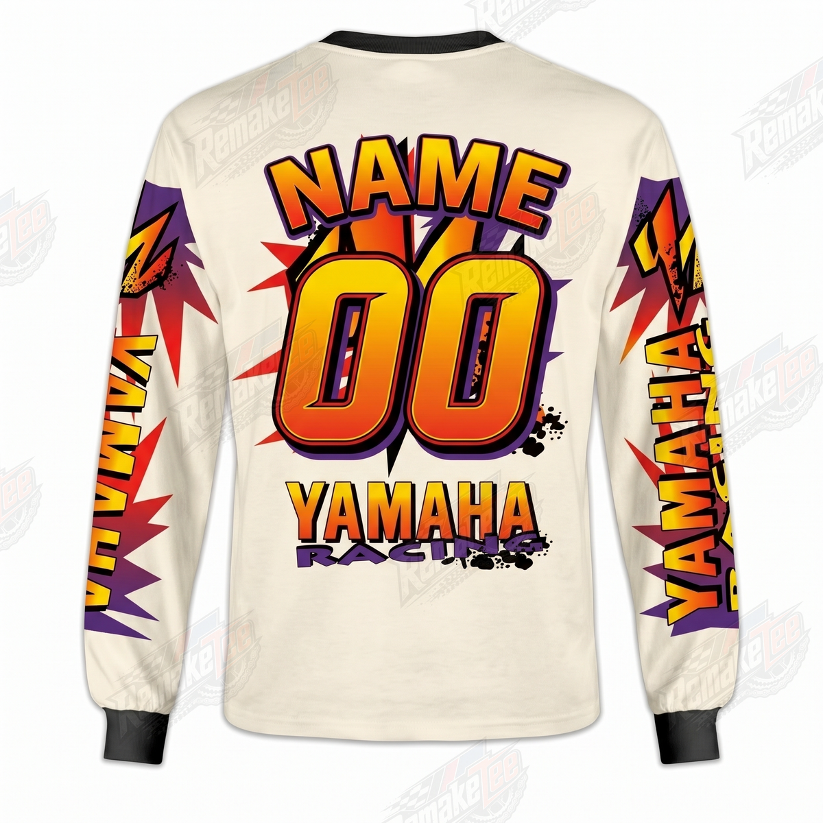 Yamaha Racing Neon Splash Purple Orange vintage VMX racing jersey - back view