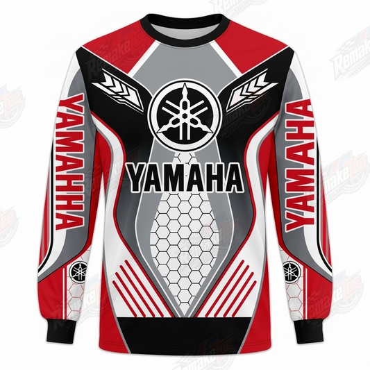 Yamaha Racing Red Silver vintage VMX racing jersey - product view