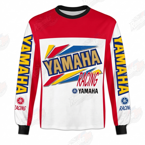Yamaha Racing Red White Heritage vintage VMX racing jersey - front product view