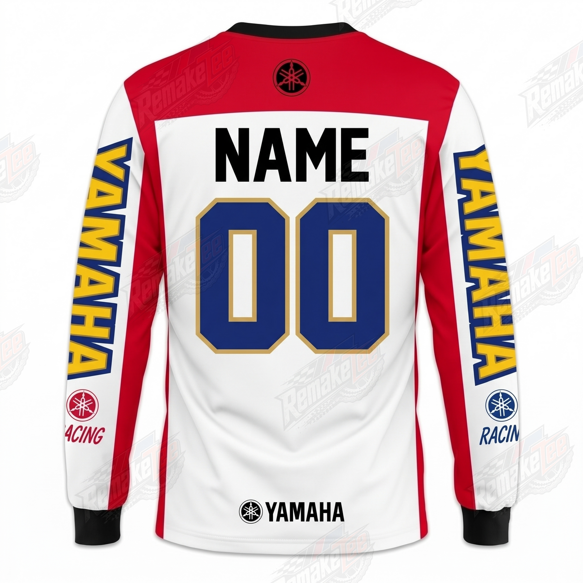 Yamaha Racing Red White Heritage vintage VMX racing jersey - back product view