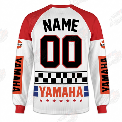 Yamaha Sponsor Checker White Red vintage VMX racing jersey - back product view