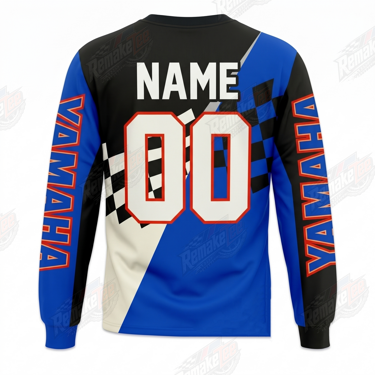 Yamaha World Leading Technology Blue vintage VMX racing jersey - back product view