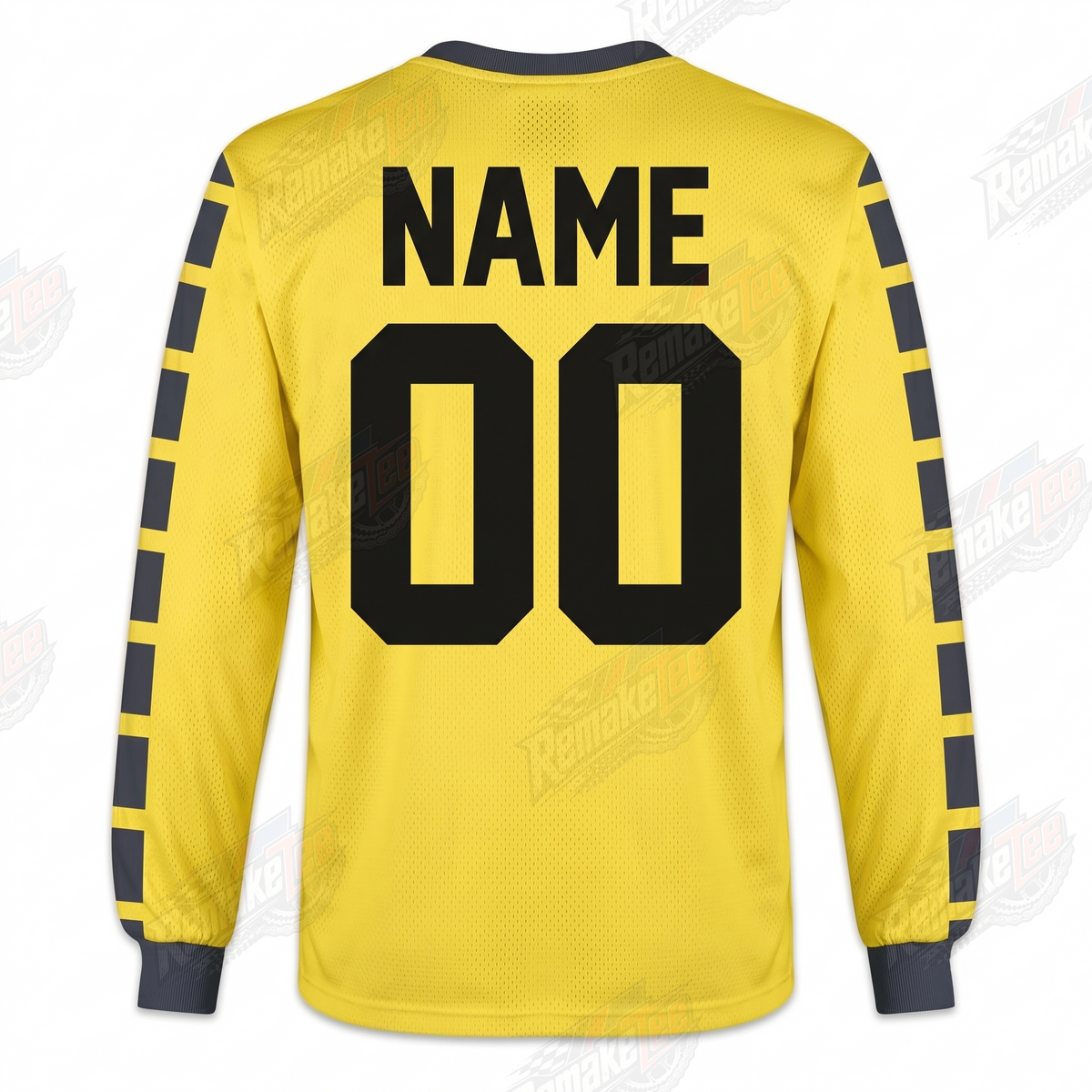 Yamaha Yellow Navy Stripe vintage VMX racing jersey - back product view
