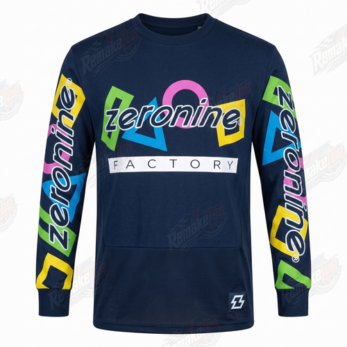 ZerOnine Factory Navy vintage BMX racing jersey - product view