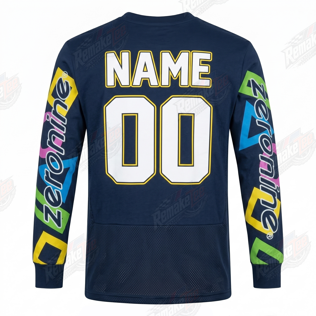 ZerOnine Factory Navy vintage BMX racing jersey - alternate product view