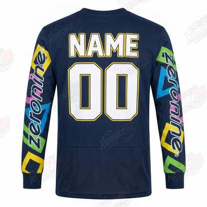 ZerOnine Factory Navy vintage BMX racing jersey - alternate product view
