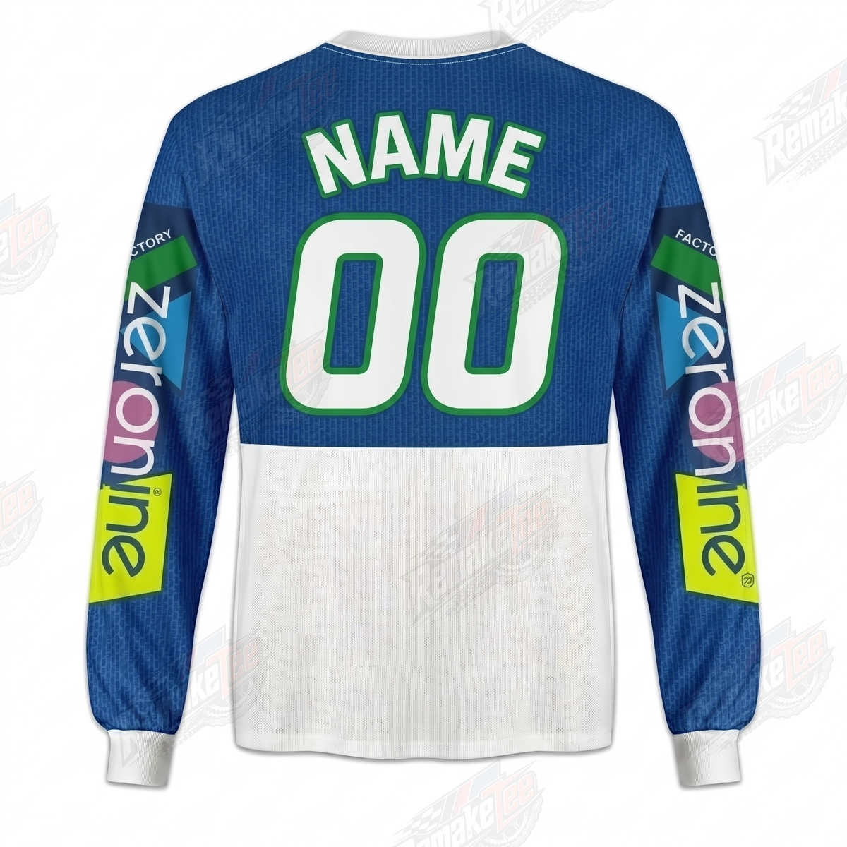 Zeronine Blue White vintage BMX racing jersey - alternate product view