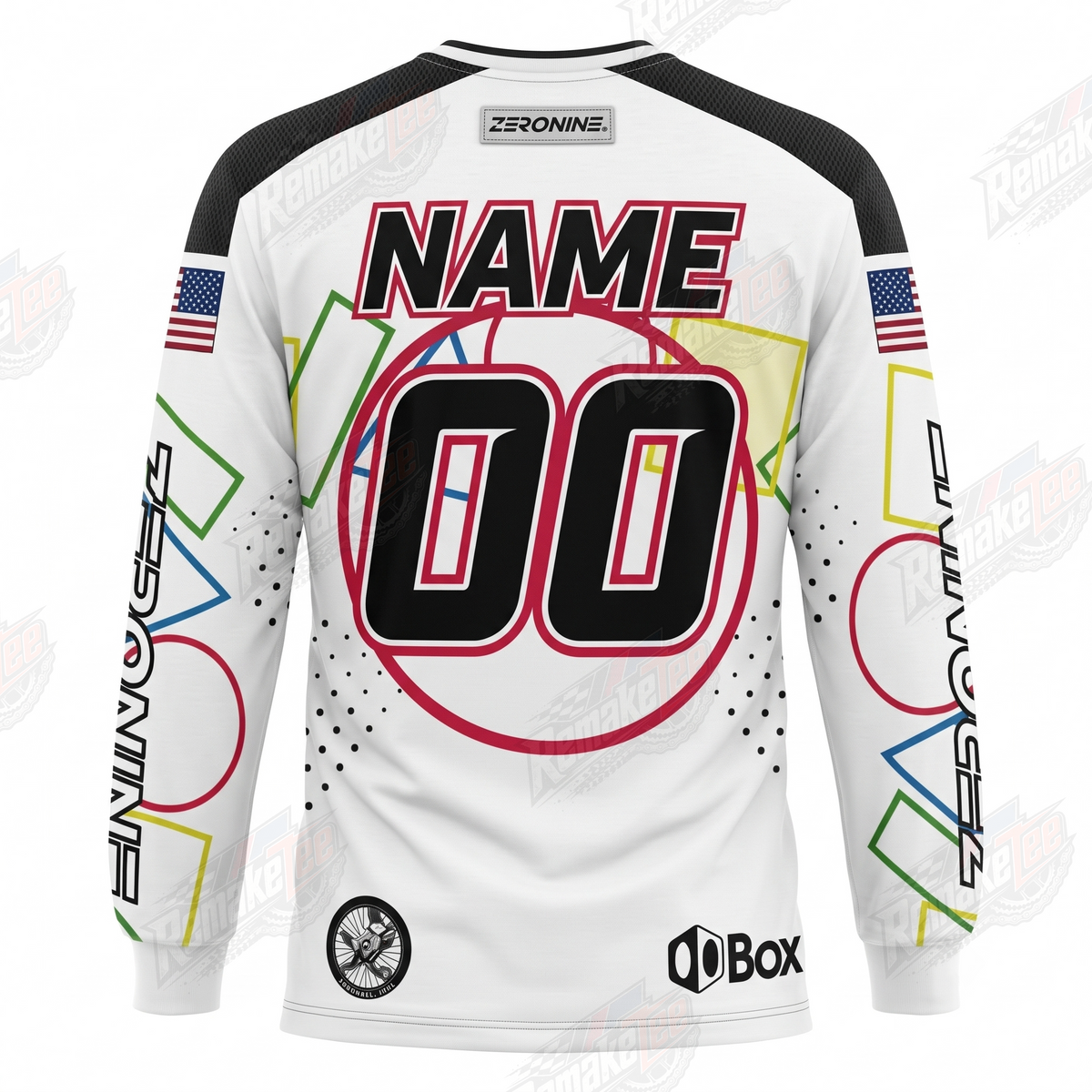 Zeronine Factory White vintage BMX racing jersey - alternate product view