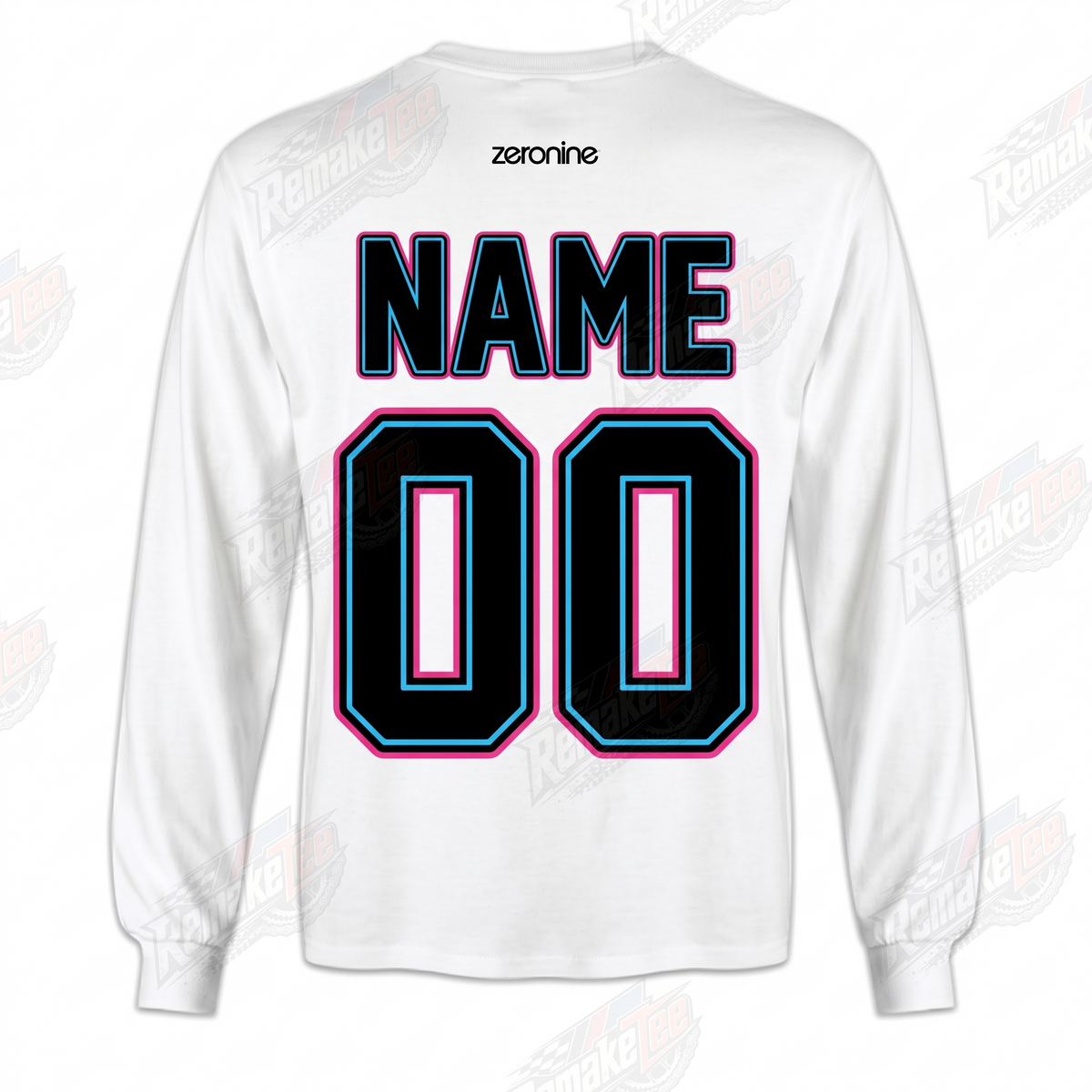 Zeronine Sticker Collage White vintage BMX racing jersey - alternate product view
