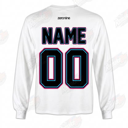 Zeronine Sticker Collage White vintage BMX racing jersey - alternate product view