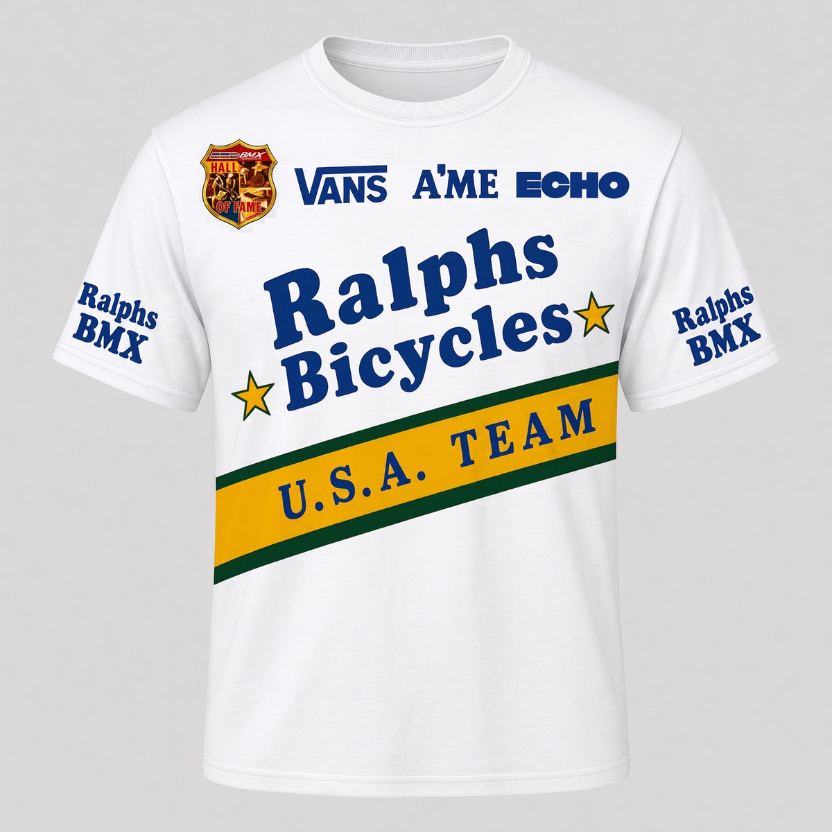 Ralphs Bicycles Vans A'ME Echo Blue vintage BMX racing jersey - design detail 3