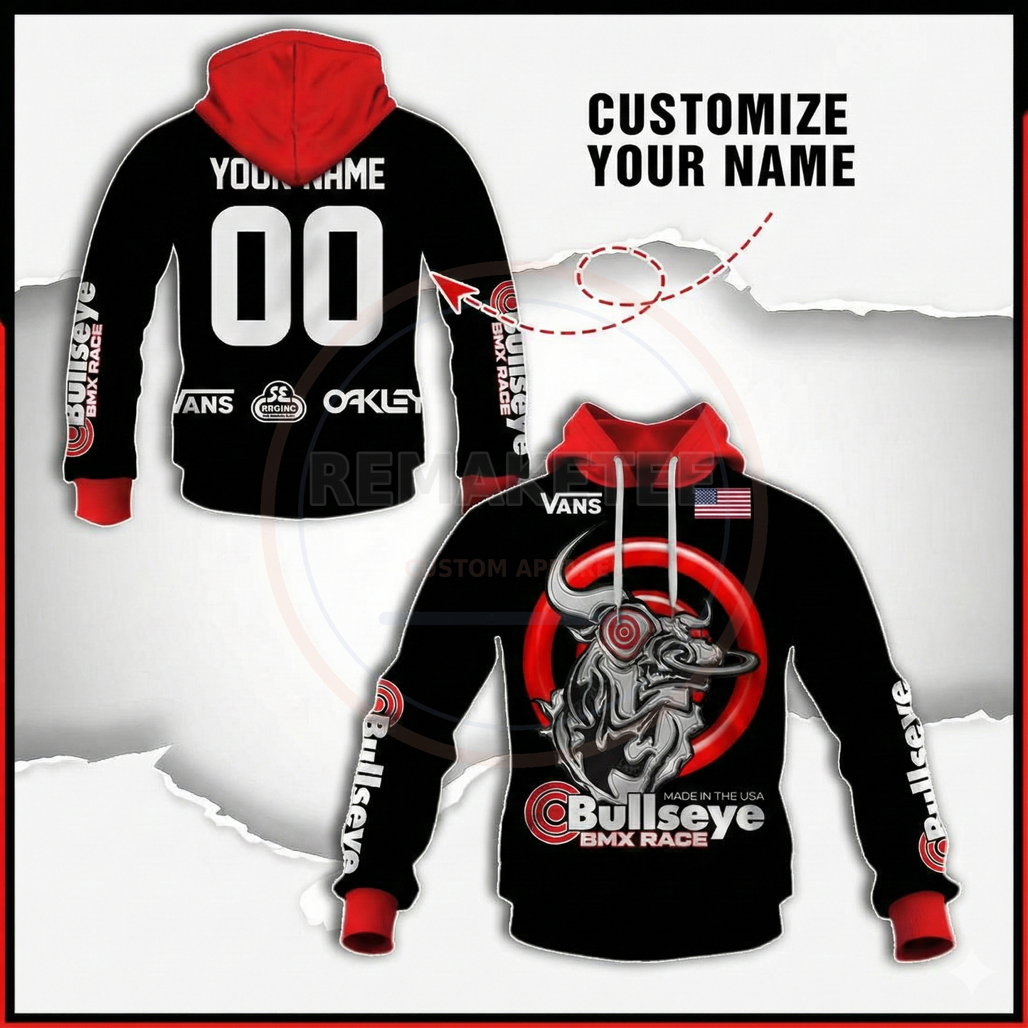 RemakeTee Custom Vintage Retro BMX Racing Jersey 100