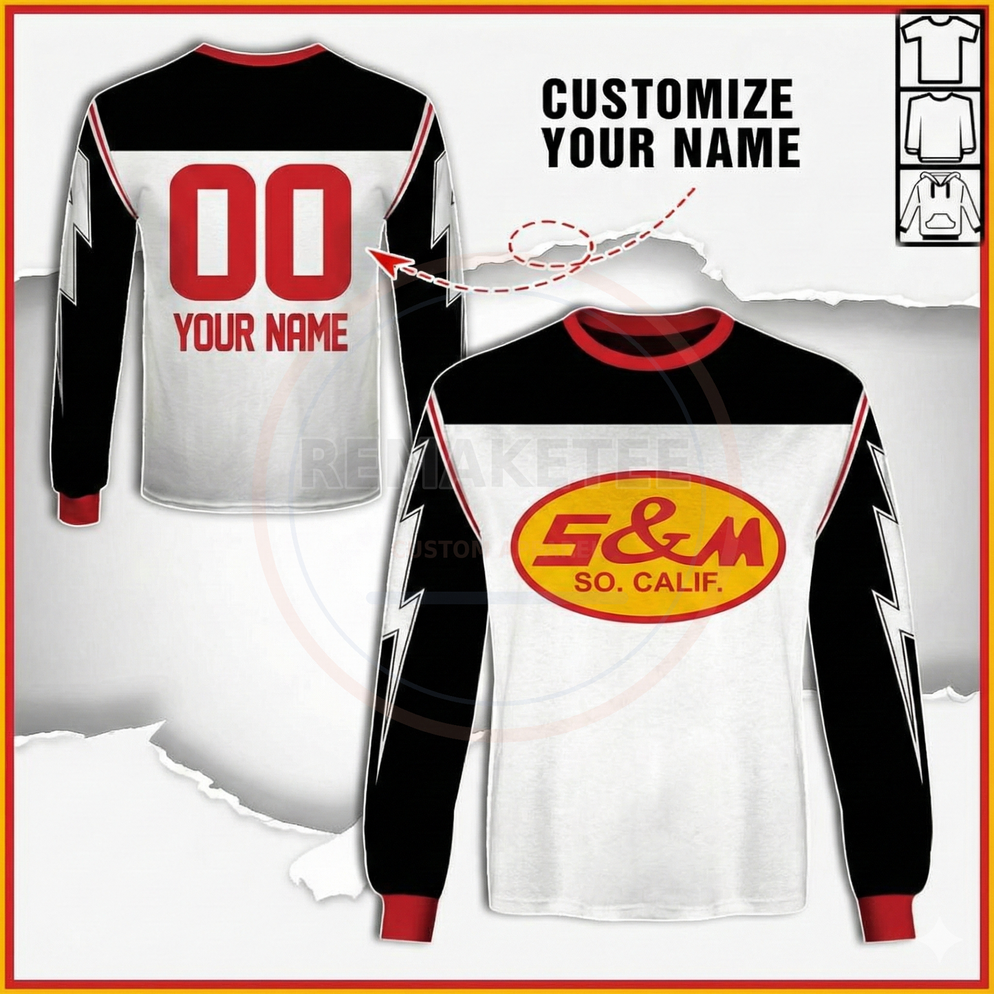 RemakeTee Custom Vintage Retro BMX Racing Jersey 115