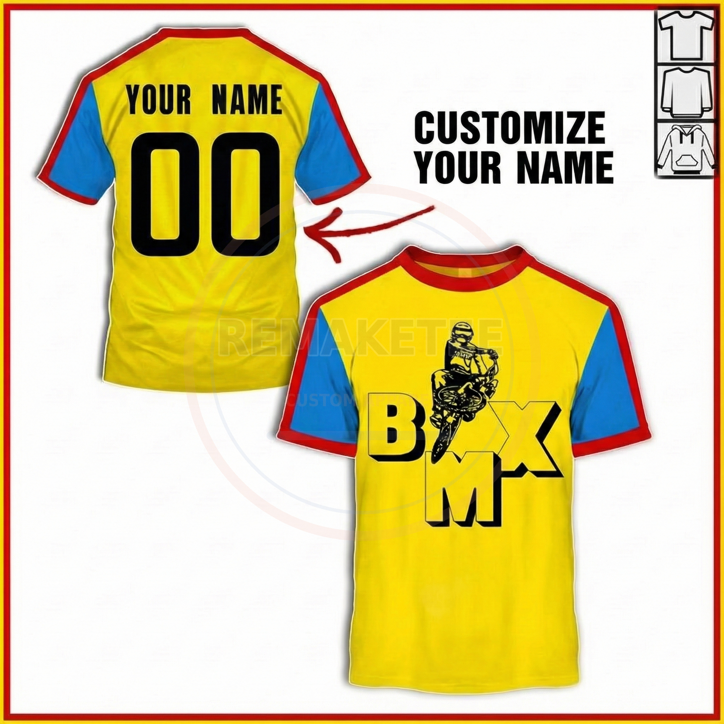 RemakeTee Custom Vintage Retro BMX Racing Jersey 127