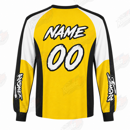 Answer Racing Yellow Black vintage VMX racing jersey - alternate product view