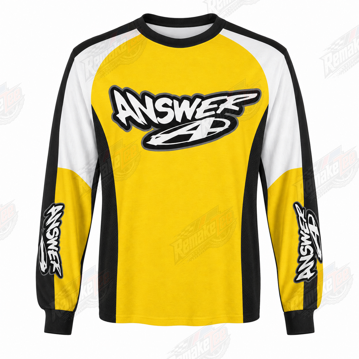 Answer Racing Yellow Black vintage VMX racing jersey - product view
