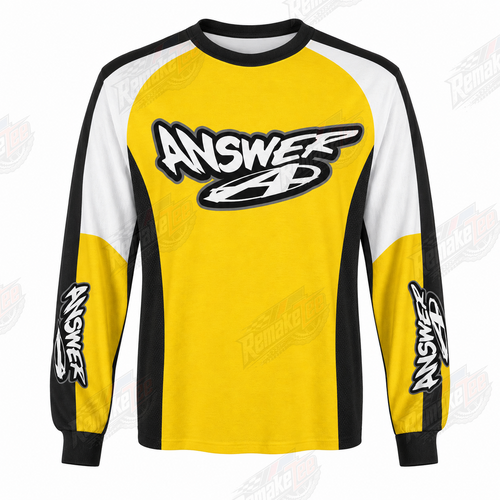 Answer Racing Yellow Black vintage VMX racing jersey - product view