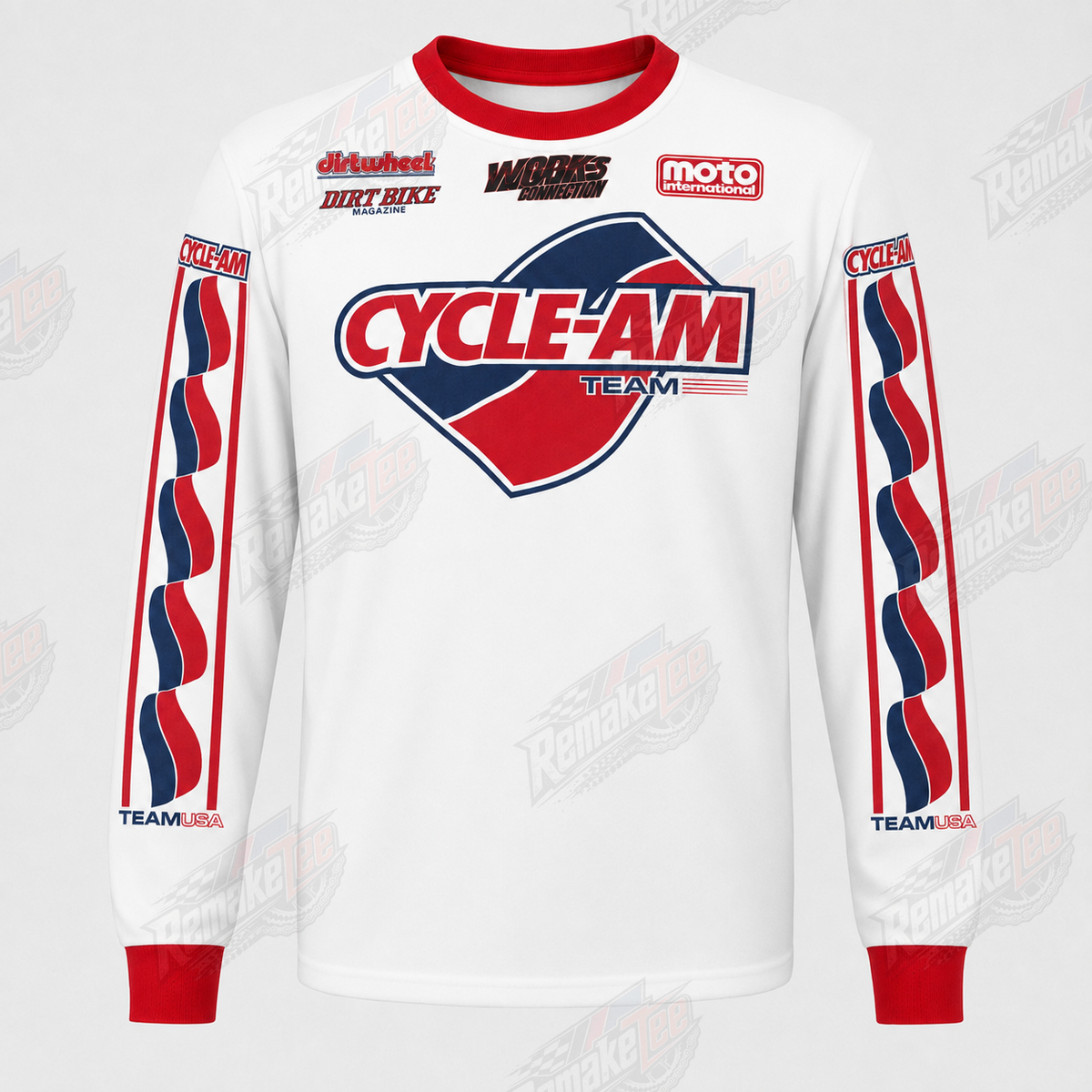 Cycle-AM Team USA White Red Blue vintage VMX racing jersey - product view