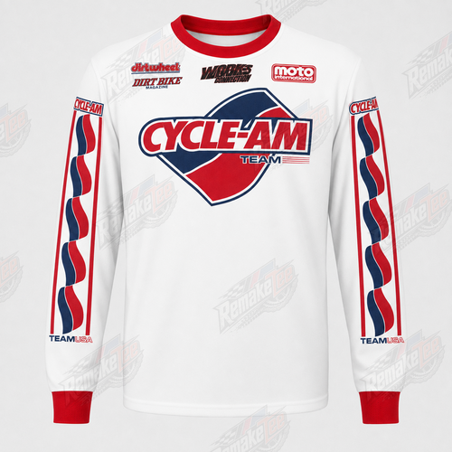 Cycle-AM Team USA White Red Blue vintage VMX racing jersey - product view