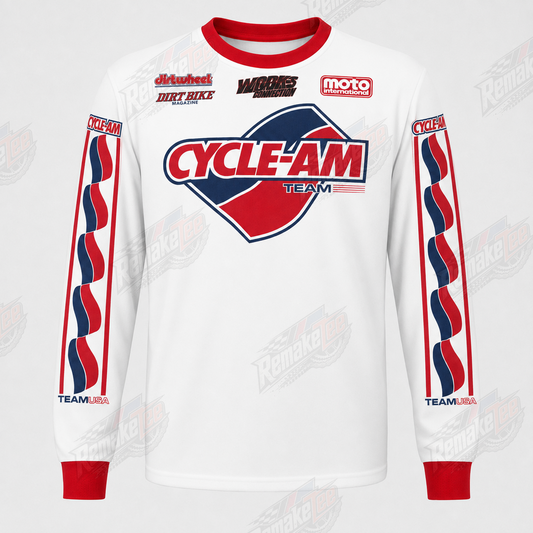 Cycle-AM Team USA White Red Blue vintage VMX racing jersey - product view