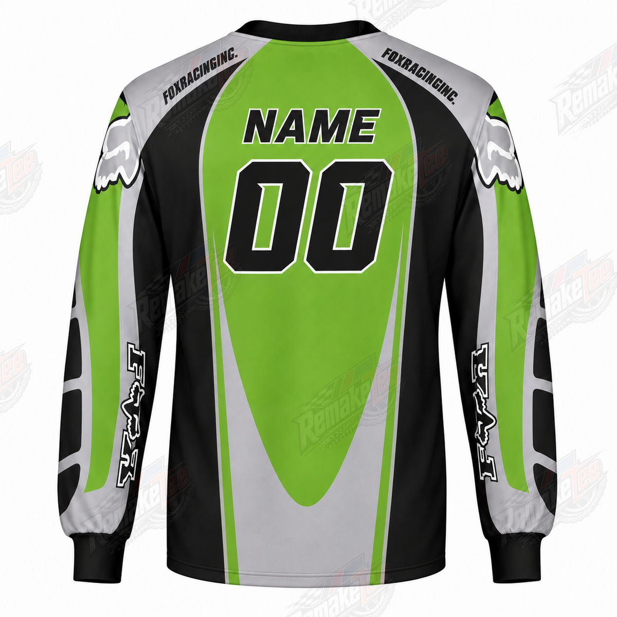 Fox Racing Green Silver vintage VMX racing jersey - alternate product view