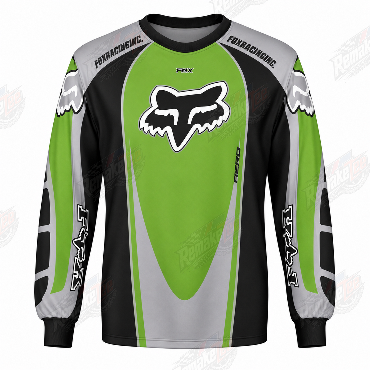 Fox Racing Green Silver vintage VMX racing jersey - product view