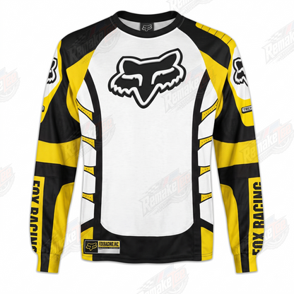 Fox Racing White Yellow vintage VMX racing jersey - product view