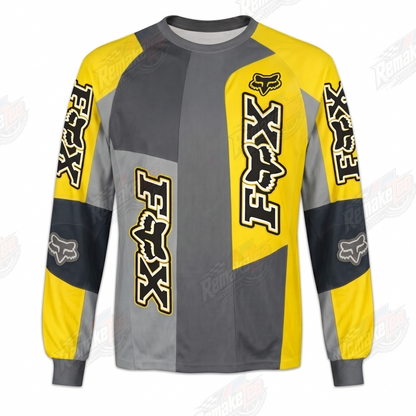 Fox Racing Yellow Grey vintage VMX racing jersey - product view