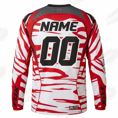 Fox Racing Zebra Red White vintage VMX racing jersey - alternate product view
