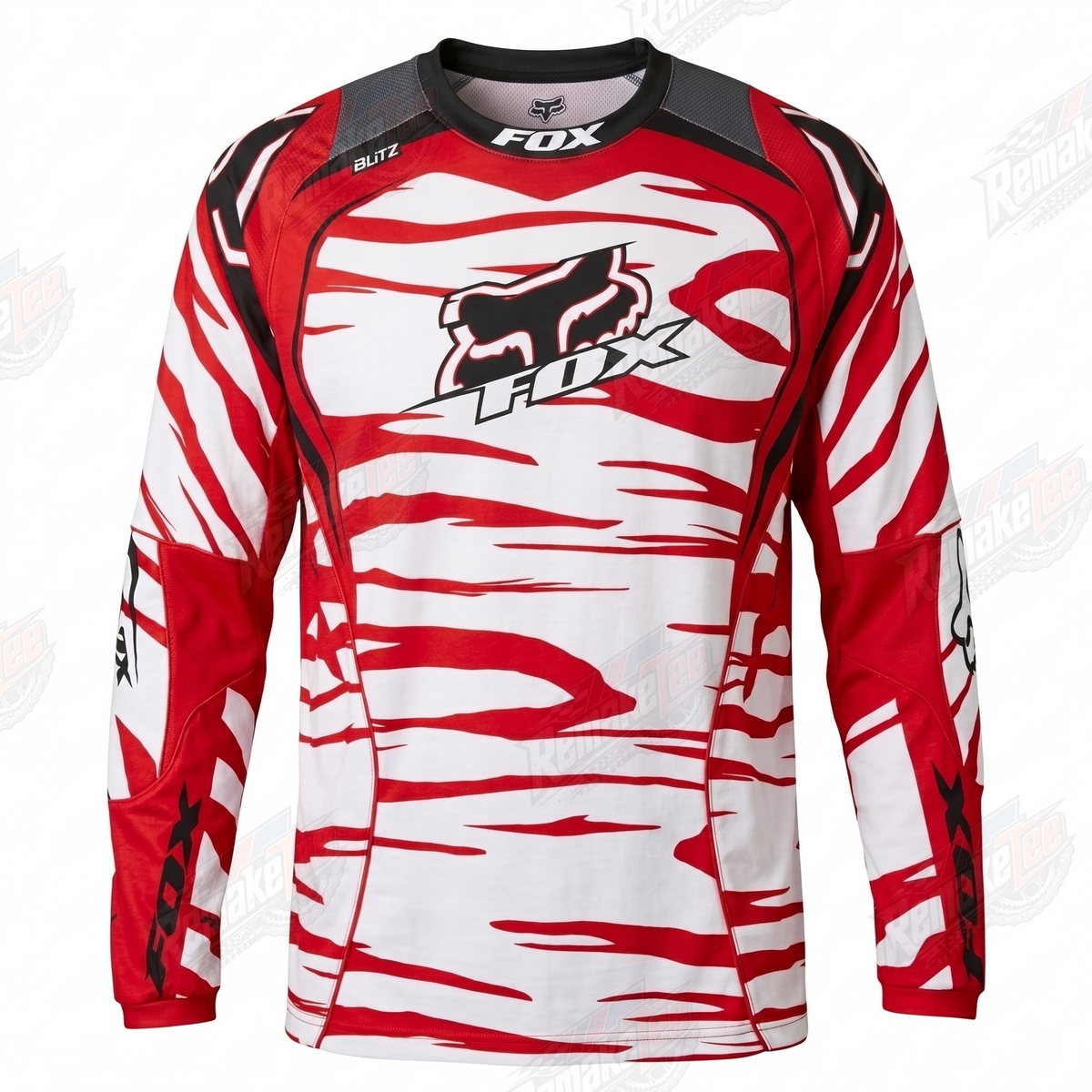 Fox Racing Zebra Red White vintage VMX racing jersey - product view