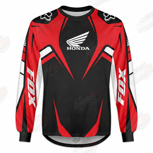 Honda Fox Racing Red Black vintage VMX racing jersey - product view