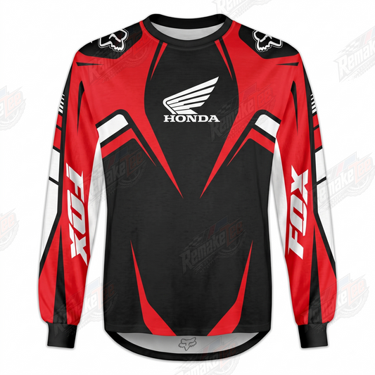 Honda Fox Racing Red Black vintage VMX racing jersey - product view