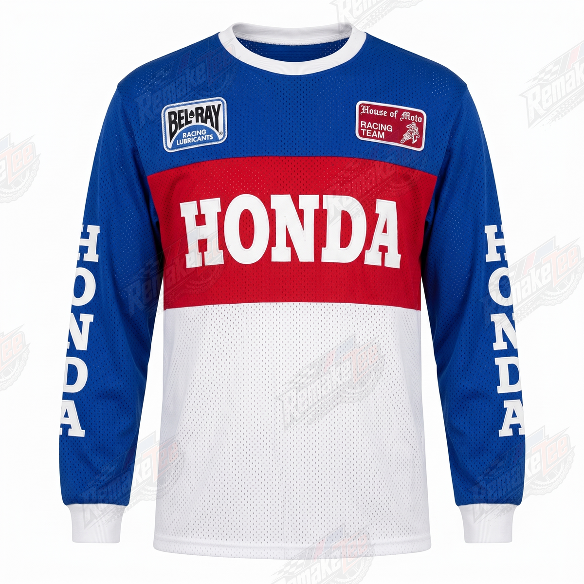 Honda Racing Blue Red White vintage VMX racing jersey - product view