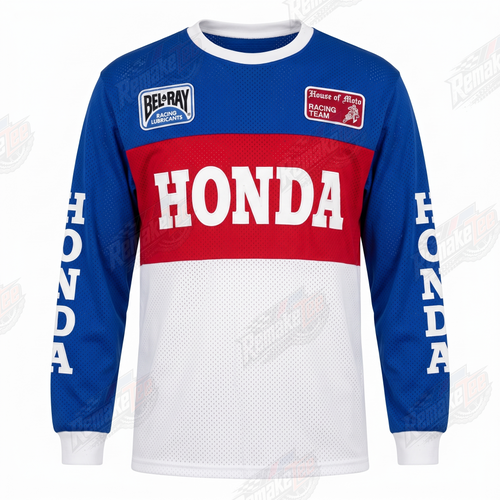 Honda Racing Blue Red White vintage VMX racing jersey - product view