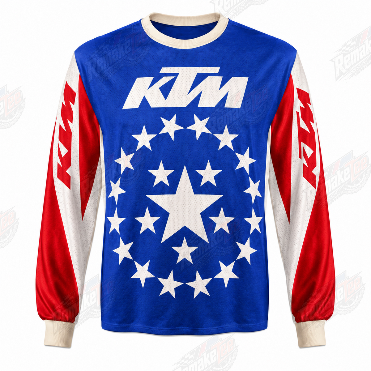KTM USA Stars Blue Red vintage VMX racing jersey - product view