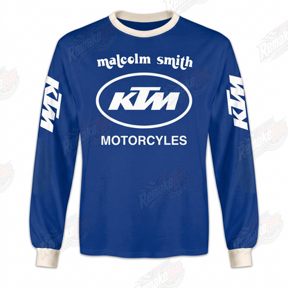 Malcolm Smith KTM Blue vintage VMX racing jersey - product view