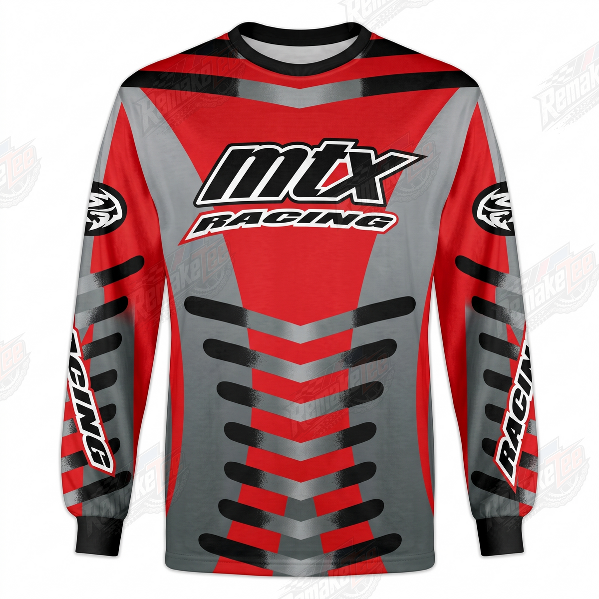 MTX Racing Red Grey vintage VMX racing jersey - product view