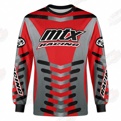 MTX Racing Red Grey vintage VMX racing jersey - product view