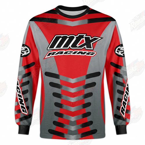 MTX Racing Red Grey vintage VMX racing jersey - product view