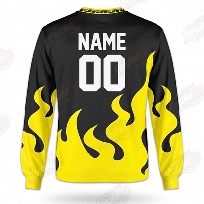 RemakeTee JT Racing Yellow Flame Custom Vintage Retro VMX Racing Jersey 1299 - Back